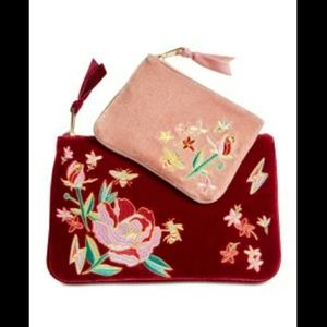 Celebrate Shop 2-Pc. Embroidered Velvet Pouch Set,